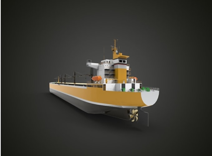 3d ship model, bulk carrier, cargo, container ship, military and offshore render