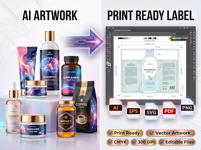convert ai artwork into a professional print ready label