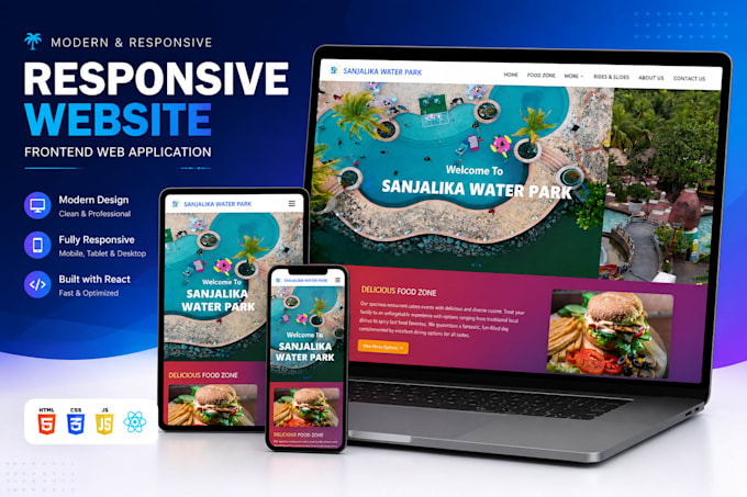 build a responsive react website or frontend web application