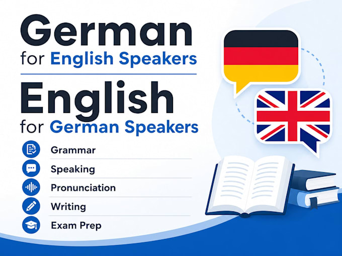 teach you german or english according to your wants and needs