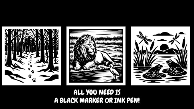 create custom monochrome coloring pages for amazon KDP