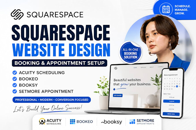 build squarespace website acuity scheduling booking bookeo setmore appointment