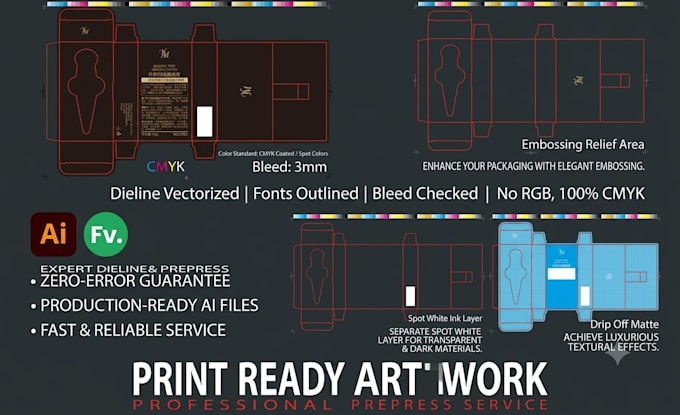 upgrade your artwork into print ready packaging files