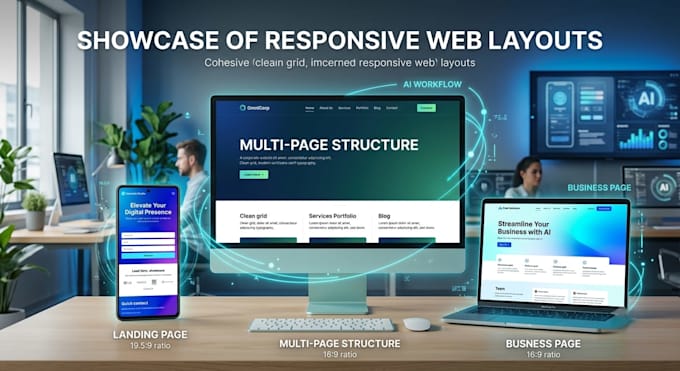 create modern responsive web layouts with ai workflow