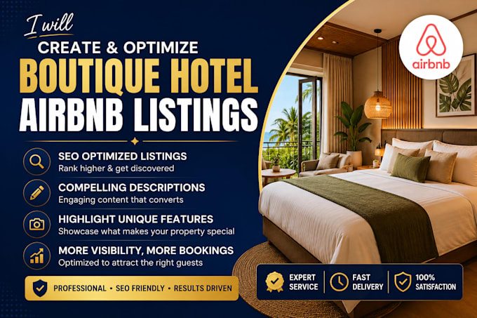 create and optimize boutique hotel airbnb listings