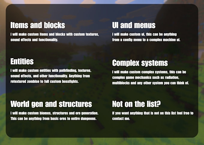 develop a custom minecraft mod for any loader
