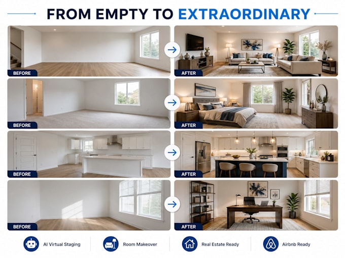 create ai virtual staging and room makeover images for real estate