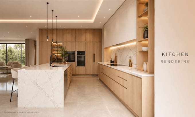 design realistic 3d kitchen rendering kitchen interior design