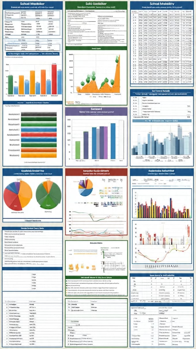 create school marksheet, salary sheet and PPT in excel