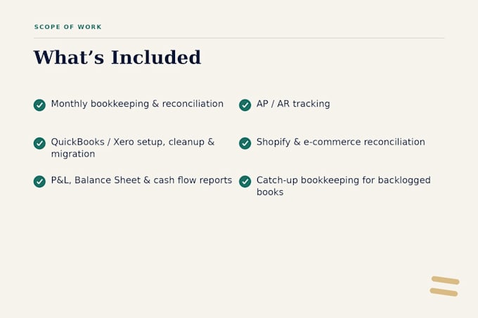 do monthly bookkeeping, reconciliation, and financial reporting