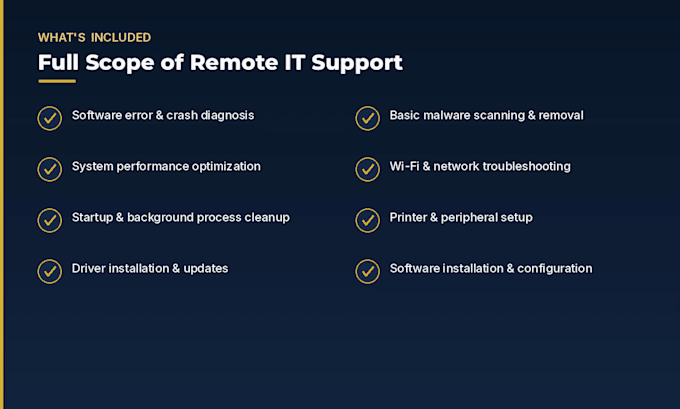 provide remote PC troubleshooting and IT technical support