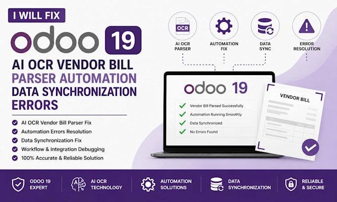 fix odoo 19 ai ocr vendor bill parser automation data synchronization errors