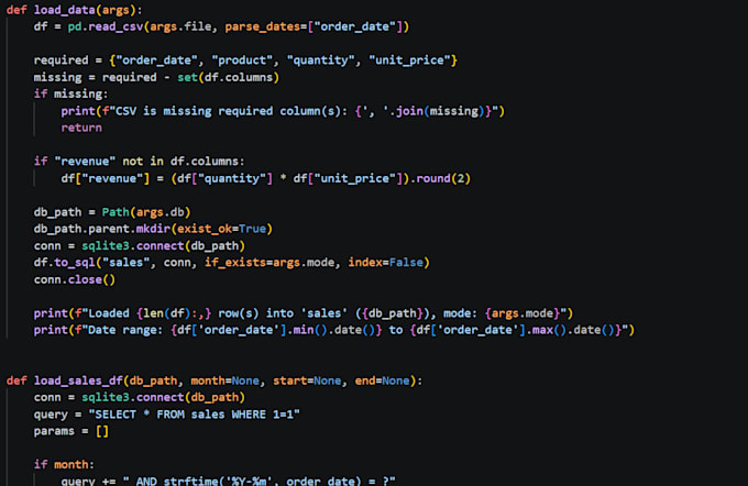 create a business analytics dashboard with python and pandas