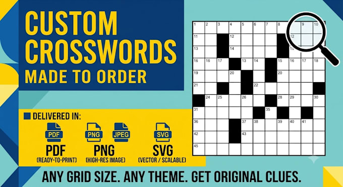 design custom crossword puzzles with clues and answers