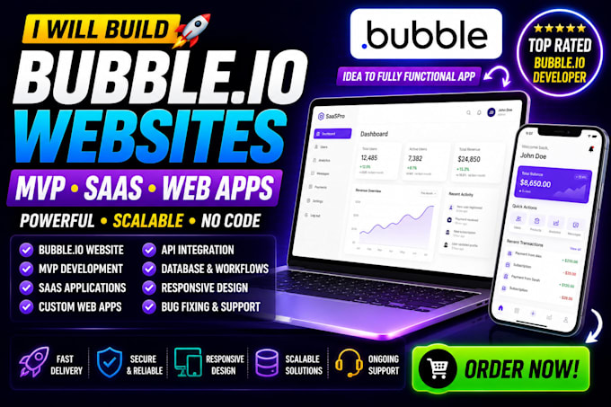 bubble io website bubble mvp saas bubble app developer bubble io web app