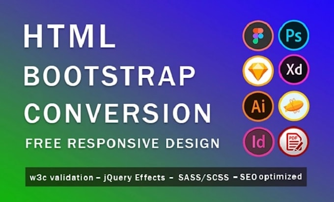 convert figma to html, psd to html, bootstrap responsive tailwind css