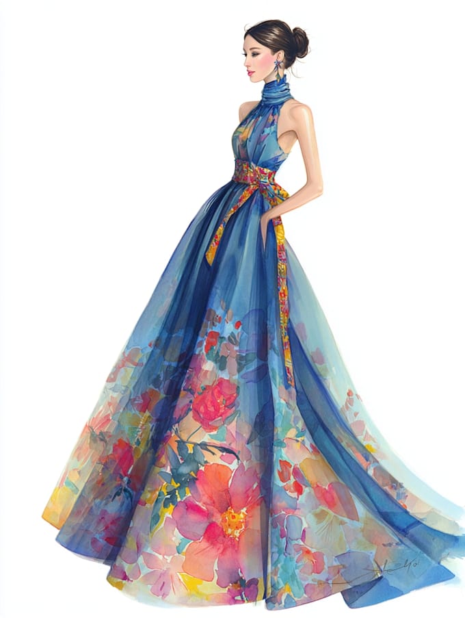 create a simple fashion illustration