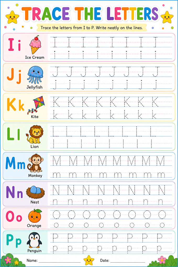 design printable alphabet tracing worksheets for kids