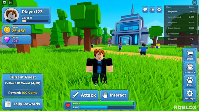 create custom roblox scripts, lua systems, gui, and multiplayer games