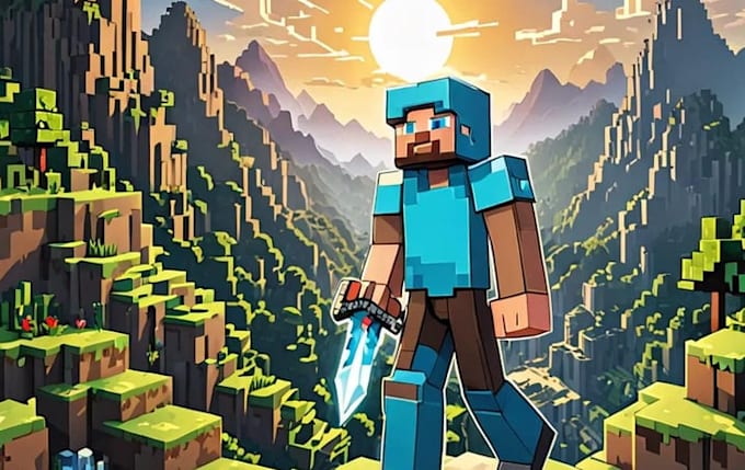 create custom minecraft character art and illustrations