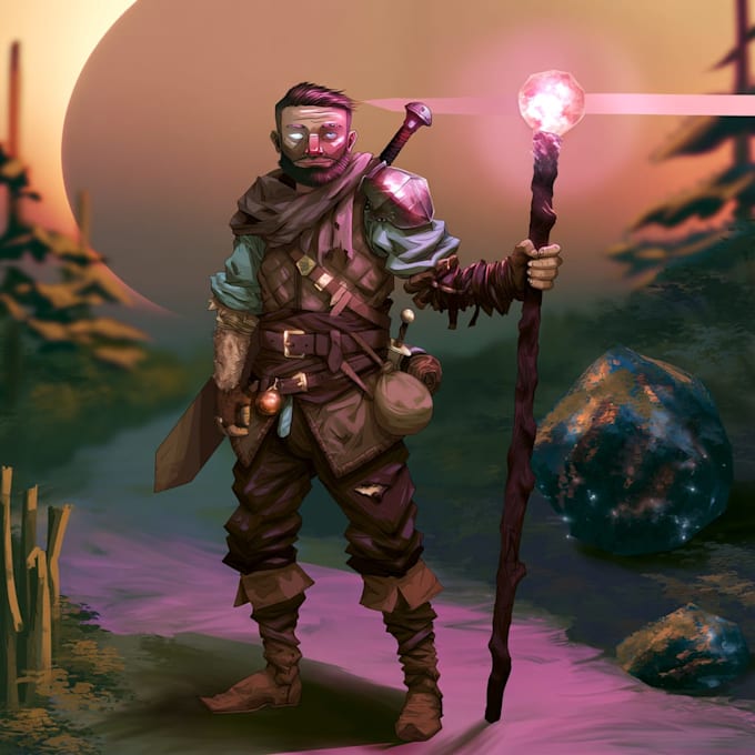 draw dnd character design and illustration