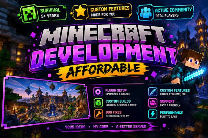 code custom minecraft plugins for paper, spigot and purpur