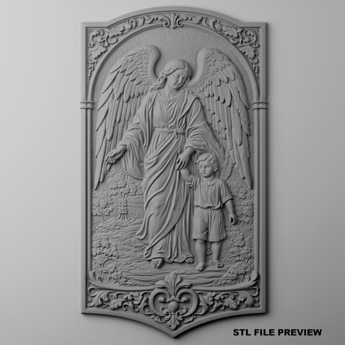 create a custom religious cnc stl for wood carving