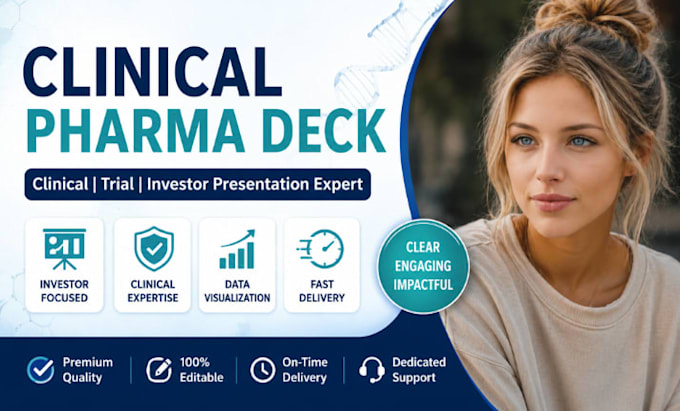 clinical presentation, pharma deck, clinical, trial investor presentation expert