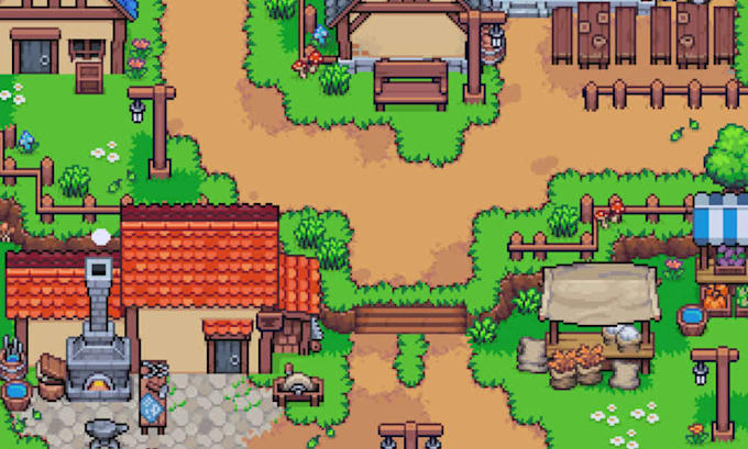 create pixel art tileset sprite sheet pixel tileset game art rpg maker top down