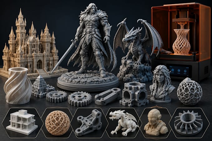 create a custom 3d printable model for stl, resin and fdm printing