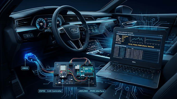 develop obd2 can bus car diagnostic system using arduino or esp32