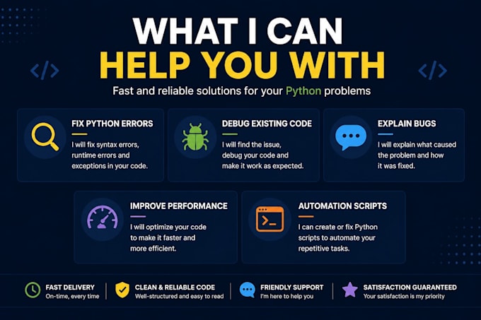 fix, debug and explain your python code