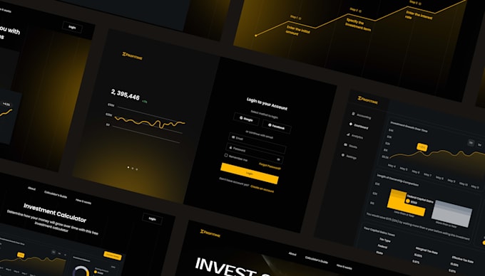 design investment platform asset finance management fintech custom website