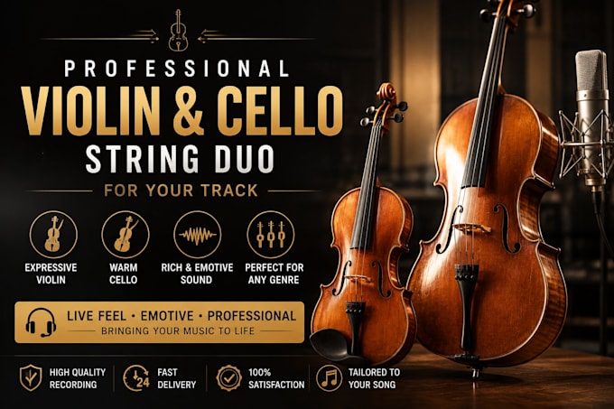 provide a violin and cello string duo for your track