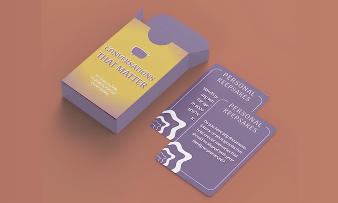design positive affirmation card conversation starter flash card deck box design