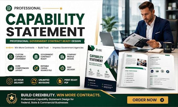 design a professional capability statement for government contracts