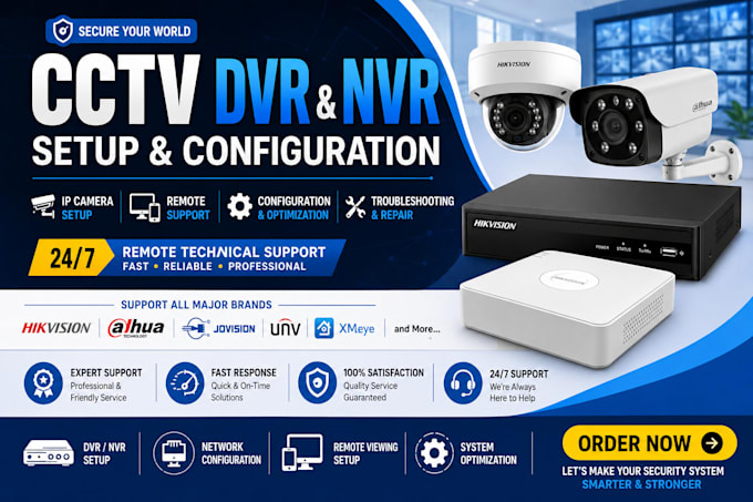 provide support for cctv dvr, nvr, xvr and IP camera systems