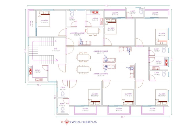 do architectural 2d floor plan and drafting