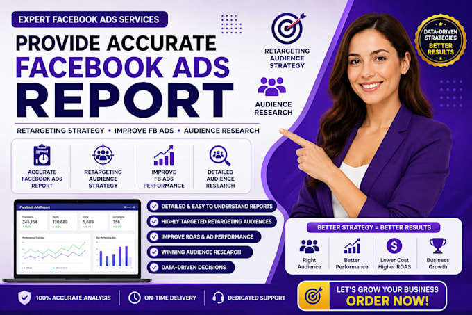 provide accurate facebook ads report, retargeting audience strategy, improve