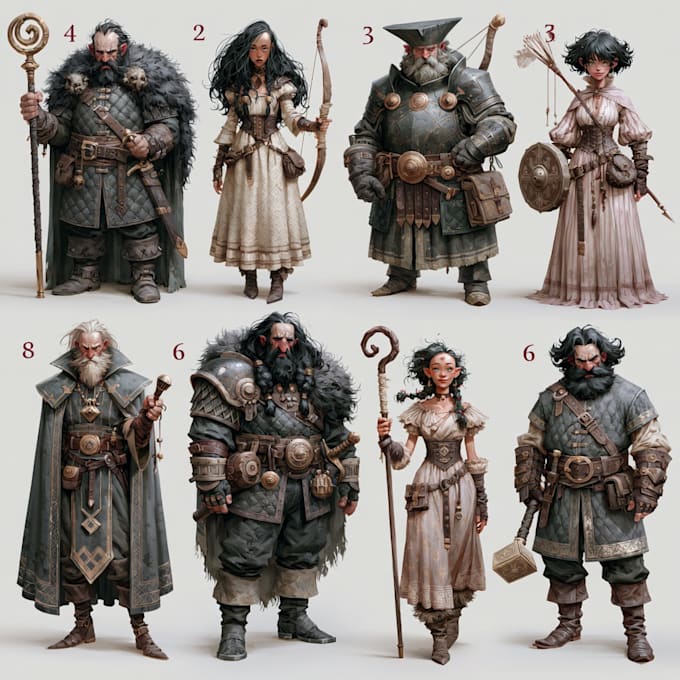 animedraw a fantasy character for dnd, pathfinder, etc