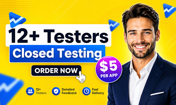 provide 12 testers or 20 testers for google play console closed testing of app