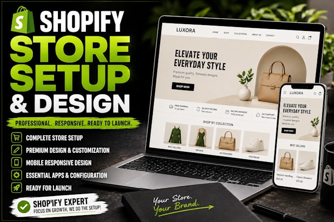 do shopify store setup and design a shopify ecommerce website