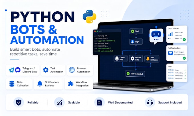 scrape websites and API using python build bots automation