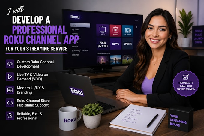 develop a professional roku channel app for your streaming service