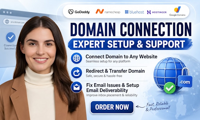 connect, fix, transfer or redirect domain to any web hosting