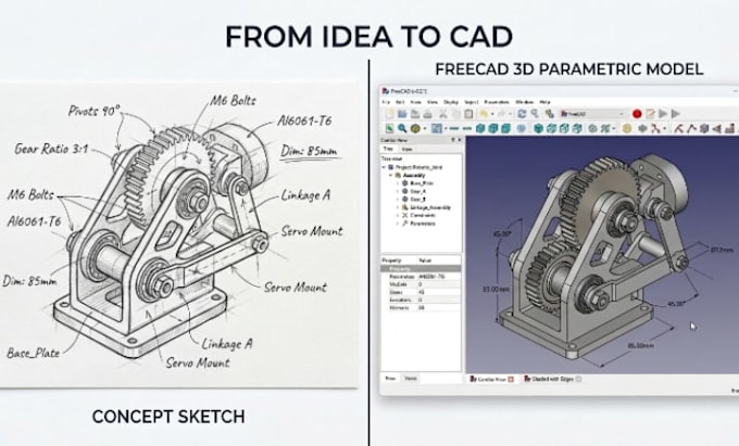 do 3d parametric modeling and assembly in freecad