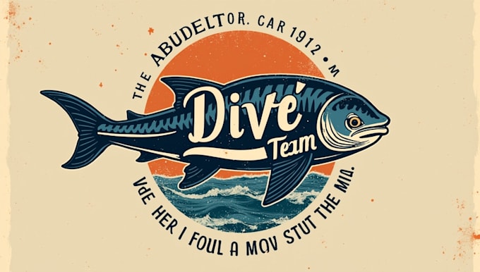 do make new style tom s dive team vintage logo design