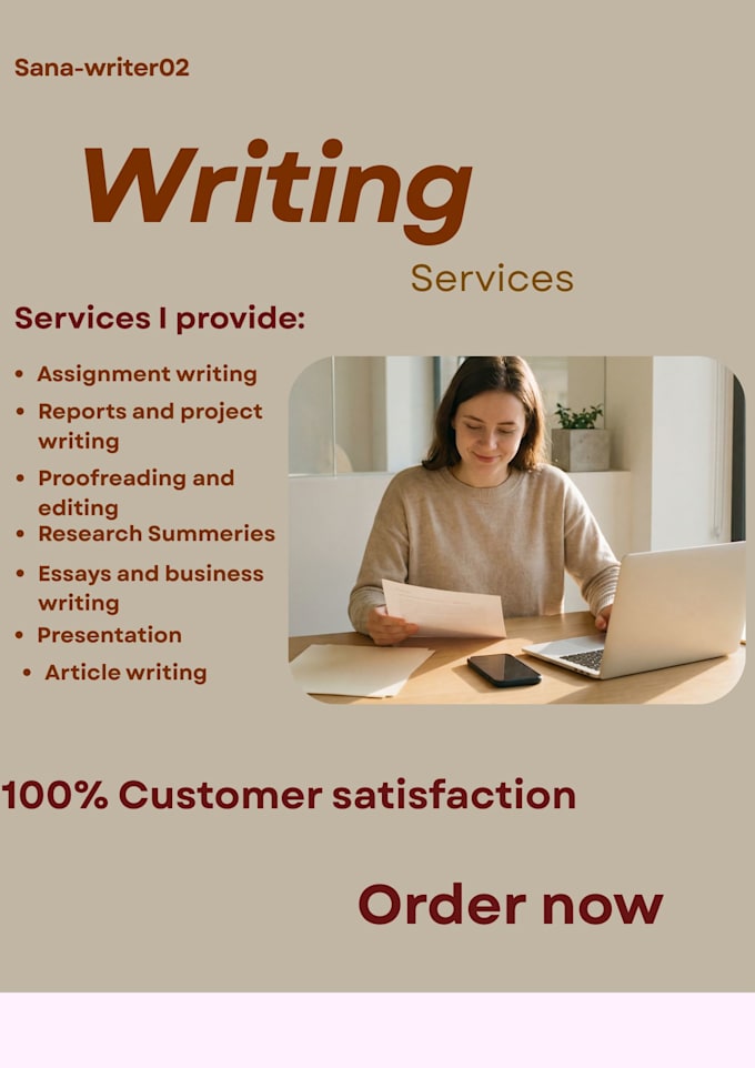 write articles, projects, reports and assignments