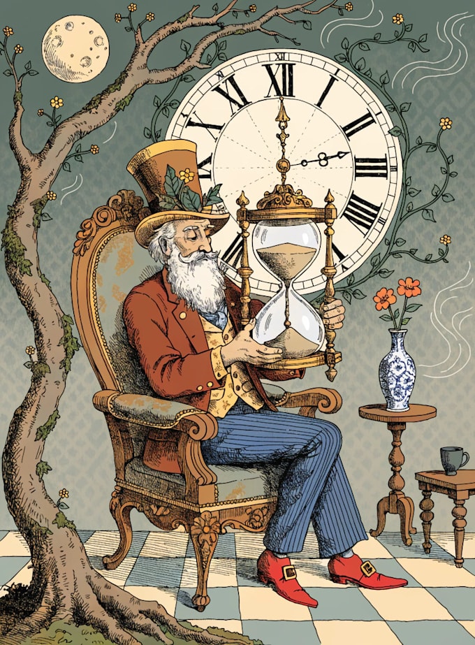 draw artwork with vintage illustration style