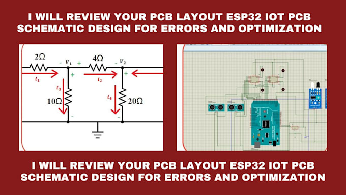 review your pcb layout esp32 iot pcb schematic design for error and optimization